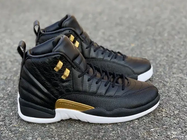 Rep TBkick AO6068-007 Metallic 'Reptile' 12 Air Black Jordan Gold-White Retro 0531